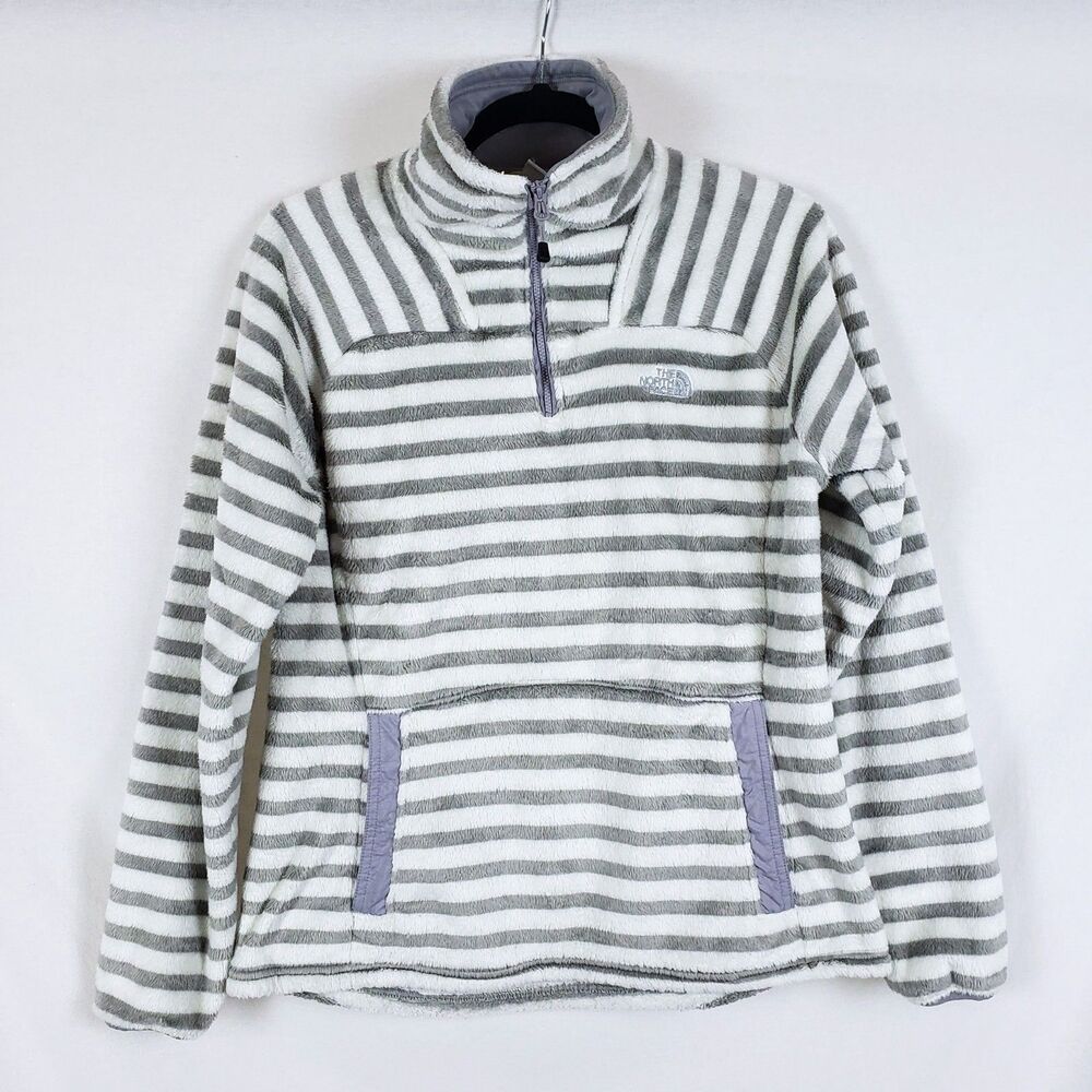 The North Face Gorpcore Cozy Striped 1/4 Zip Fleece Pullover Womens M Outdoor